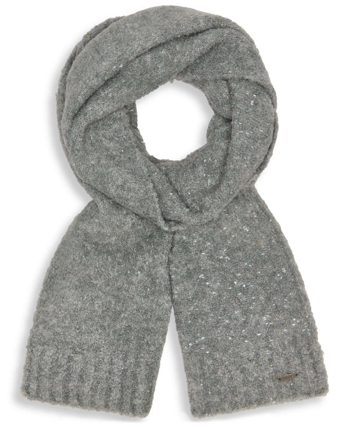 Calvin Klein Metallic Knit Scarf In Green