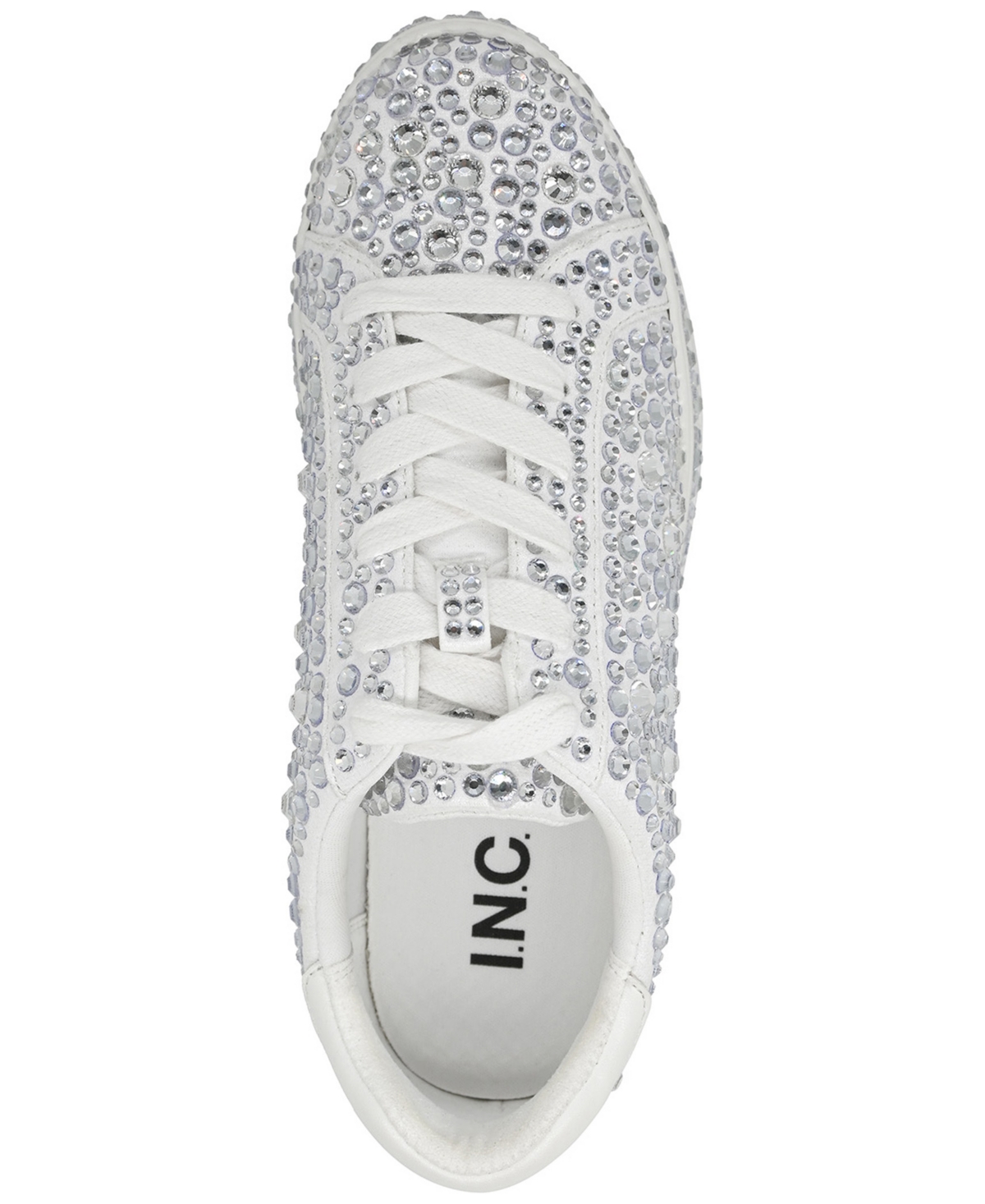 Inc International Concepts Women's Dazzlee Round Toe Sneakers, Macy's Exclusive In Silver