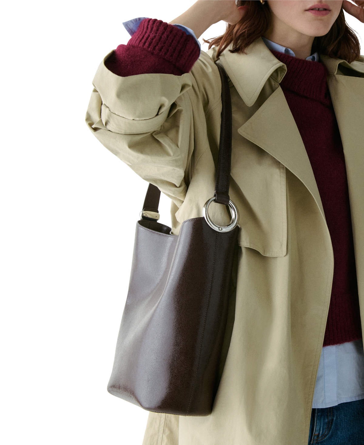 Kate Spade Halo Medium Bucket Bag In Brown