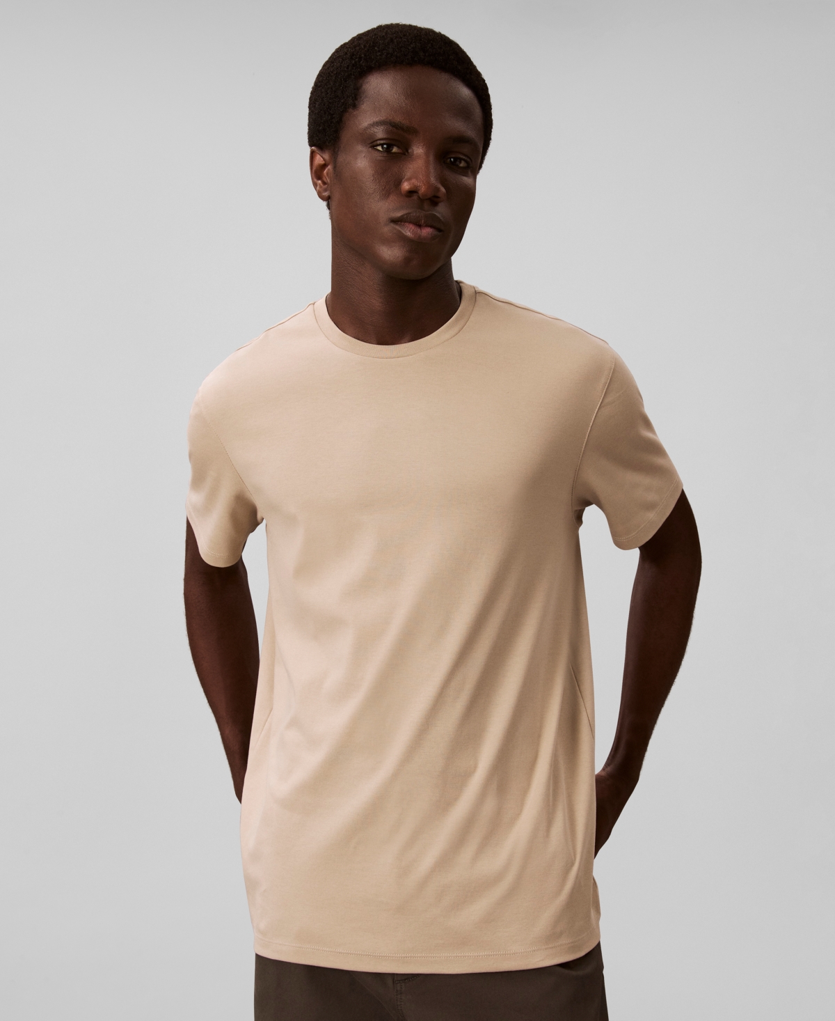 Calvin Klein Men's Short Sleeve Supima Cotton Interlock T-shirt In Neutral