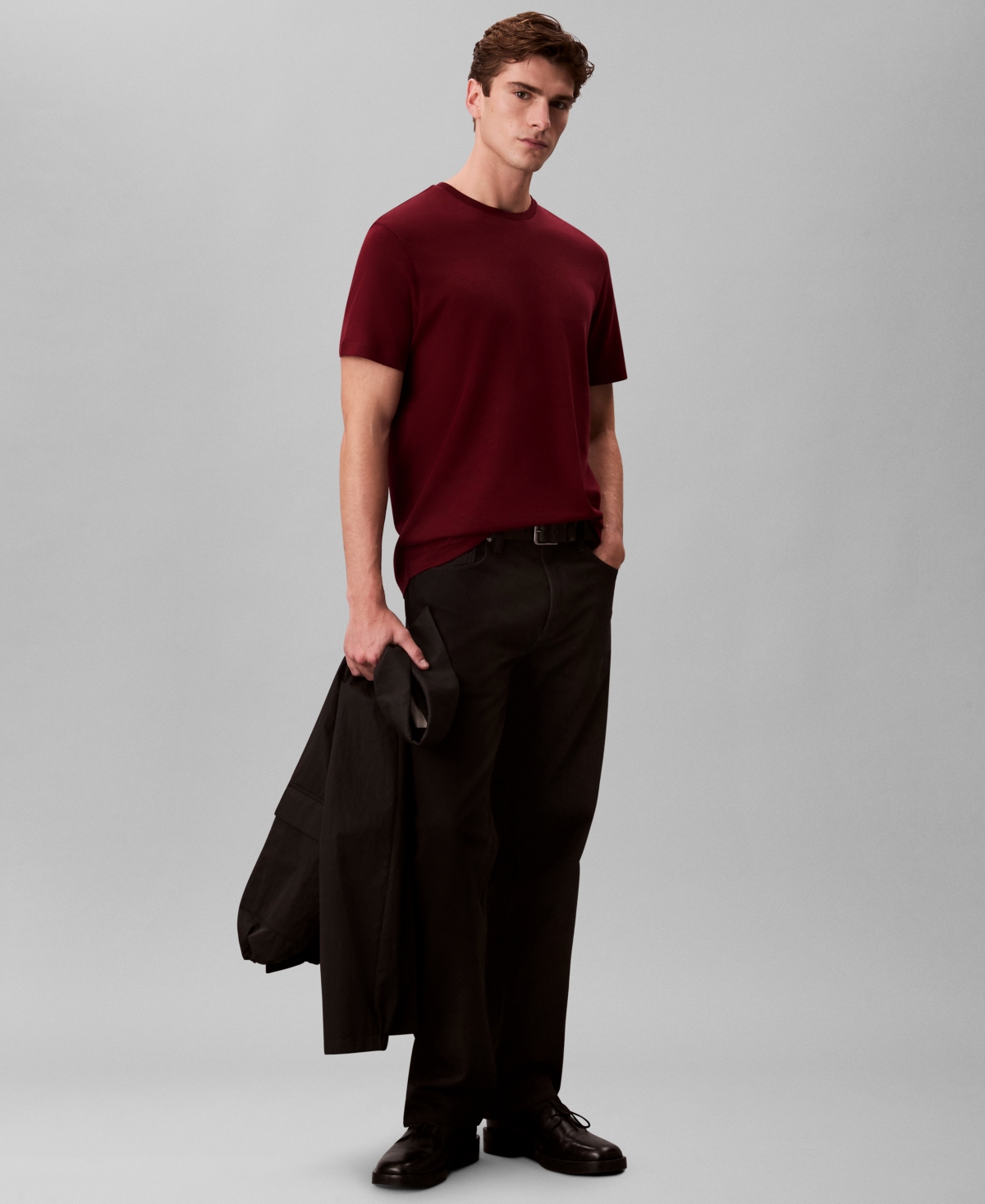 Calvin Klein Men's Supima Cotton Crewneck T-shirt In Burgundy