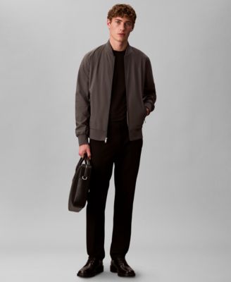 Men's Logo-Print Matte Bomber Jacket