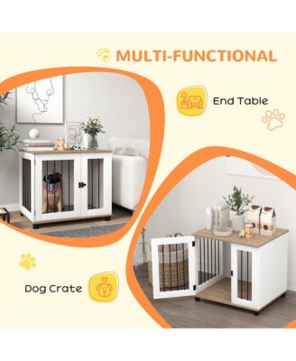 Dog Crate Furniture, Side or End Table w/ Door for Small Medium Dogs