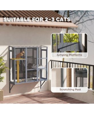 Catio Outdoor, Window Catio for 2-3 Cats, for Playing Sunbathing