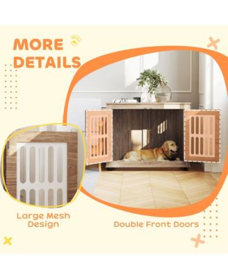 Dog Crate Furniture, 39" Dog Kennel with 2 Doors,