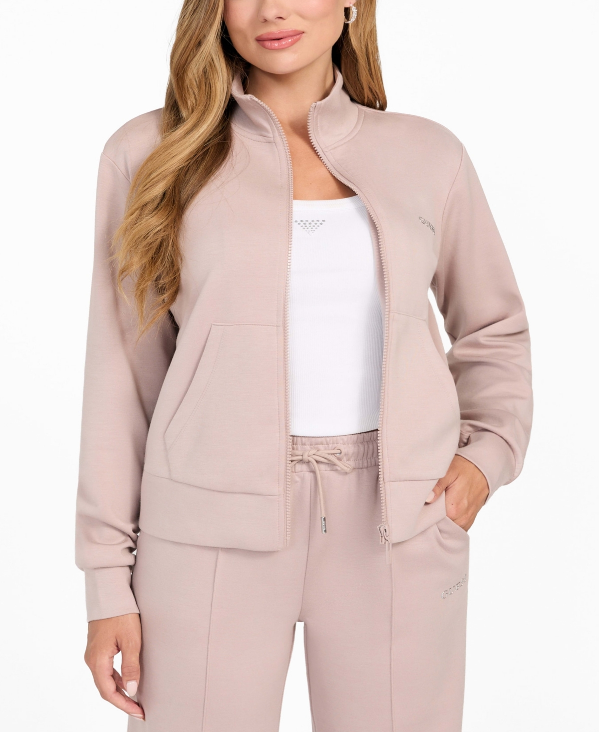Guess Women's Gelsey Full Zip Sweatshirt In Pink