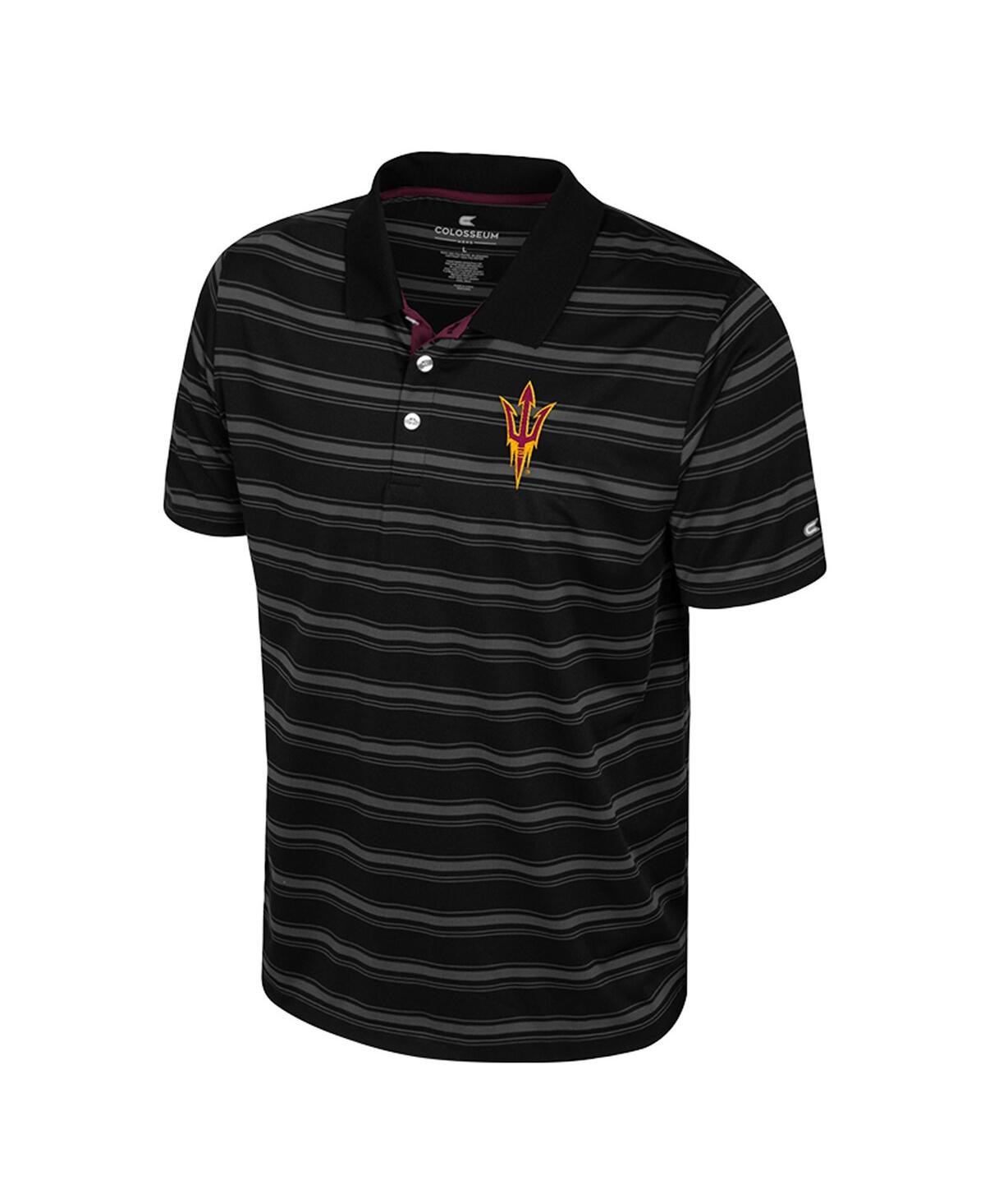 Colosseum Men's Black Louisville Cardinals Milk Steak Polo Shirt In Black