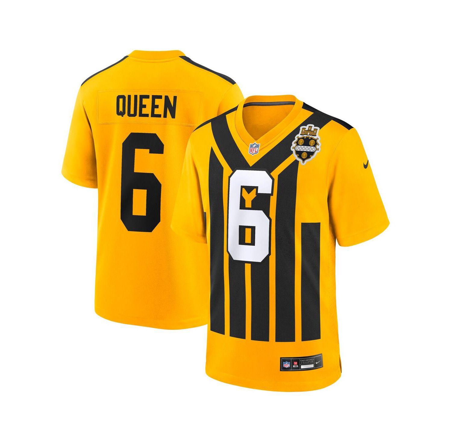 Men's Patrick Queen Gold Pittsburgh Steelers Alternate 1933 Throwback Game Jersey