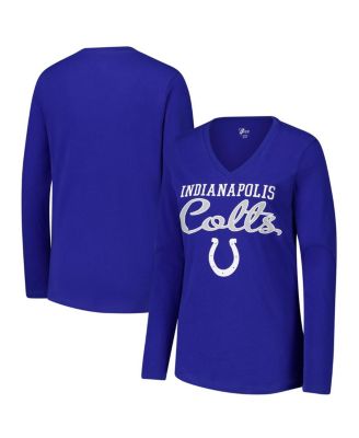 G-III 4Her by Carl Banks - Women's Royal Indianapolis Colts Post Season Long Sleeve V-neck T-shirt