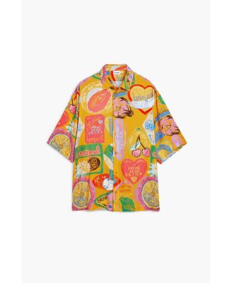 Men's Short-sleeve shirt with fruits