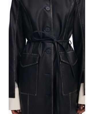 Women's Long faux leather jacket