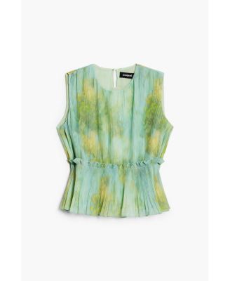Women's Ruffled pleated blouse