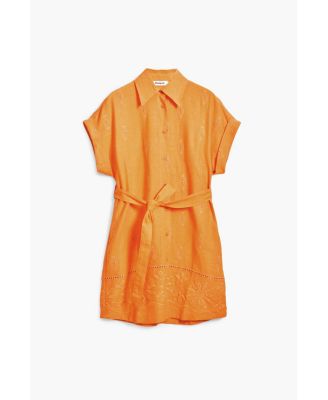 Women's Shirt dress with perforated hem