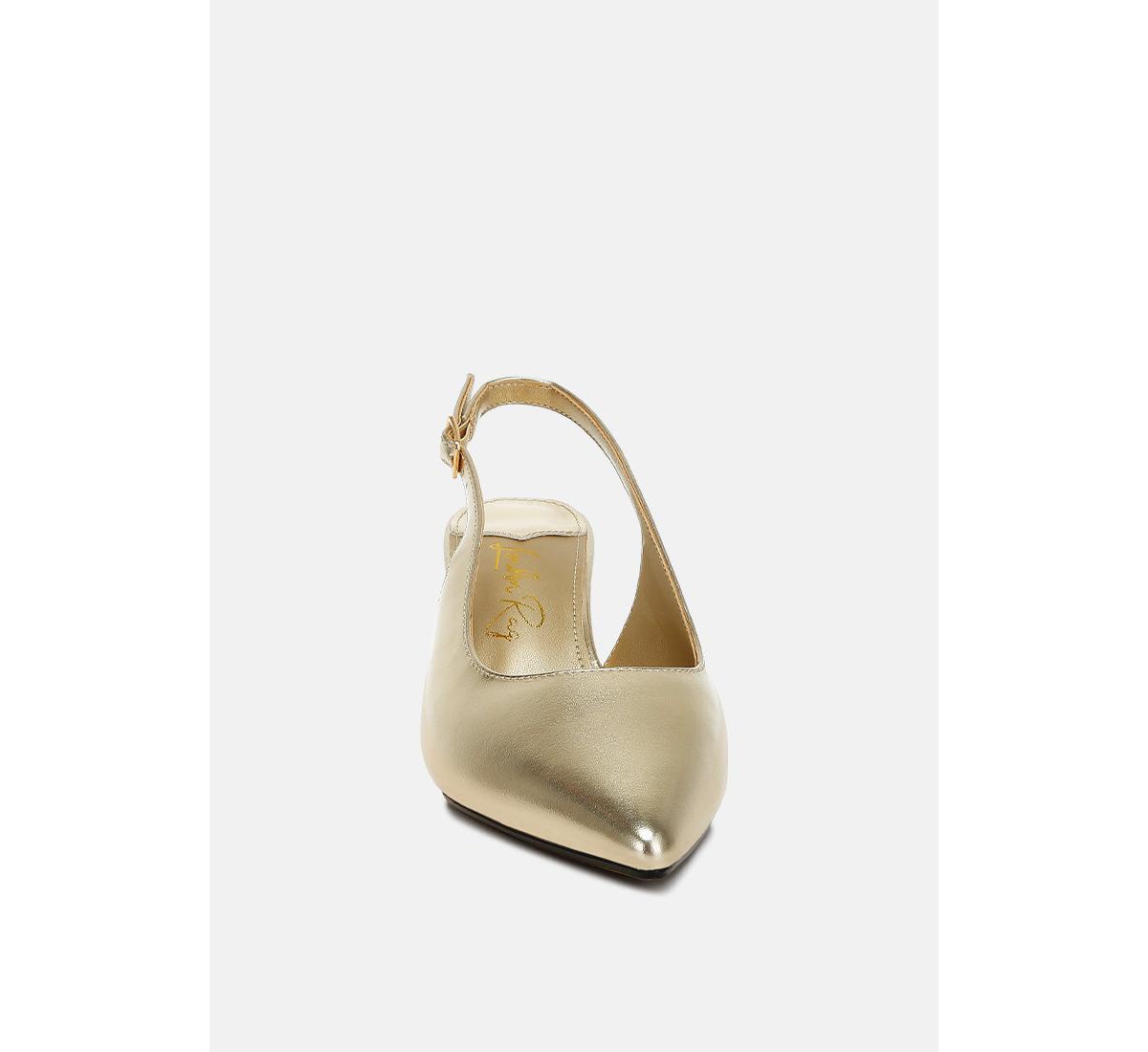 Zofoya Metallic Faux Leather Slingback Sandals Women