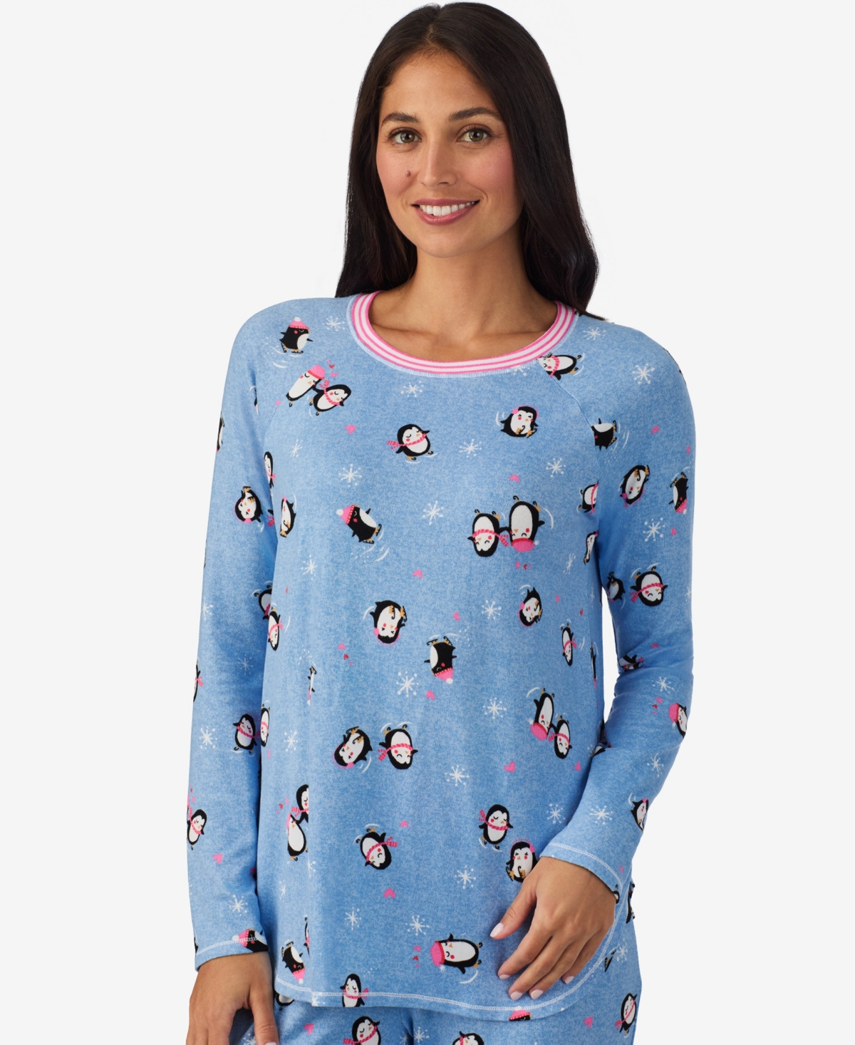 Cuddl Duds Women's 2-piece Brushed Sweater Knit Long Sleeve Jogger Pajama Set In Blue