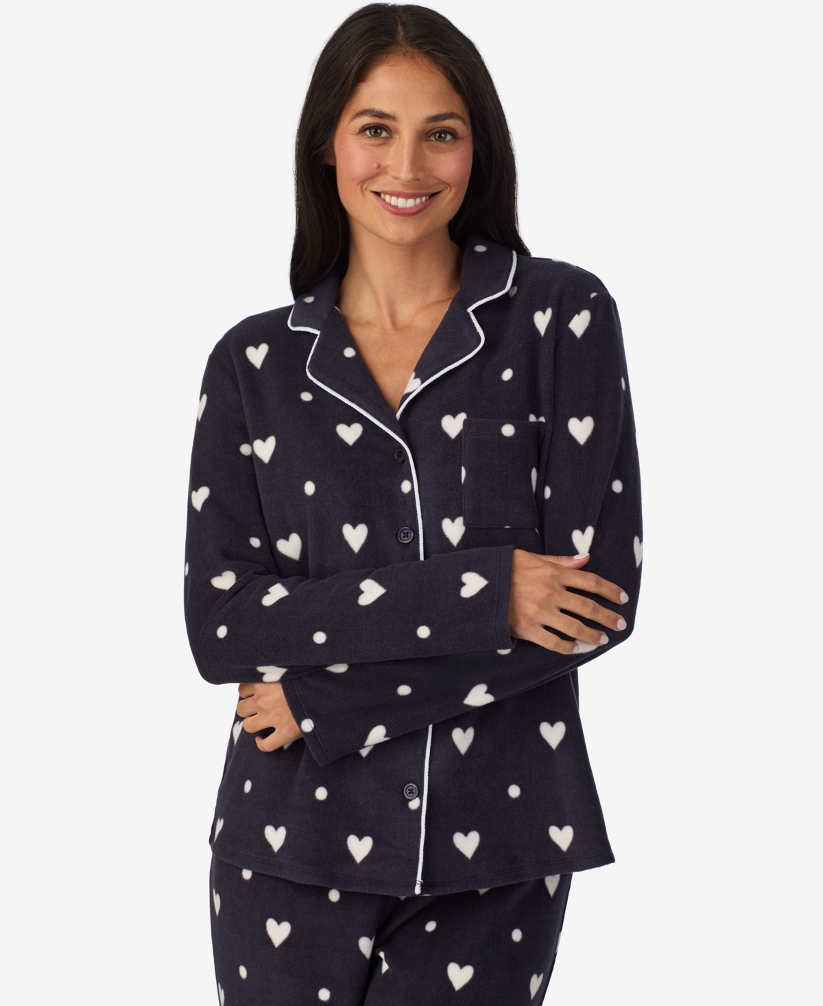 Cuddl Duds Women's 2-piece Stretch Fleece Long Sleeve Pajama Set In Blue