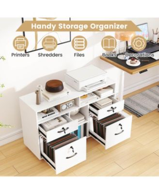 File Cabinet with Lock 4 Drawers Fits Files A4/Letter Size Adjustable Shelf
