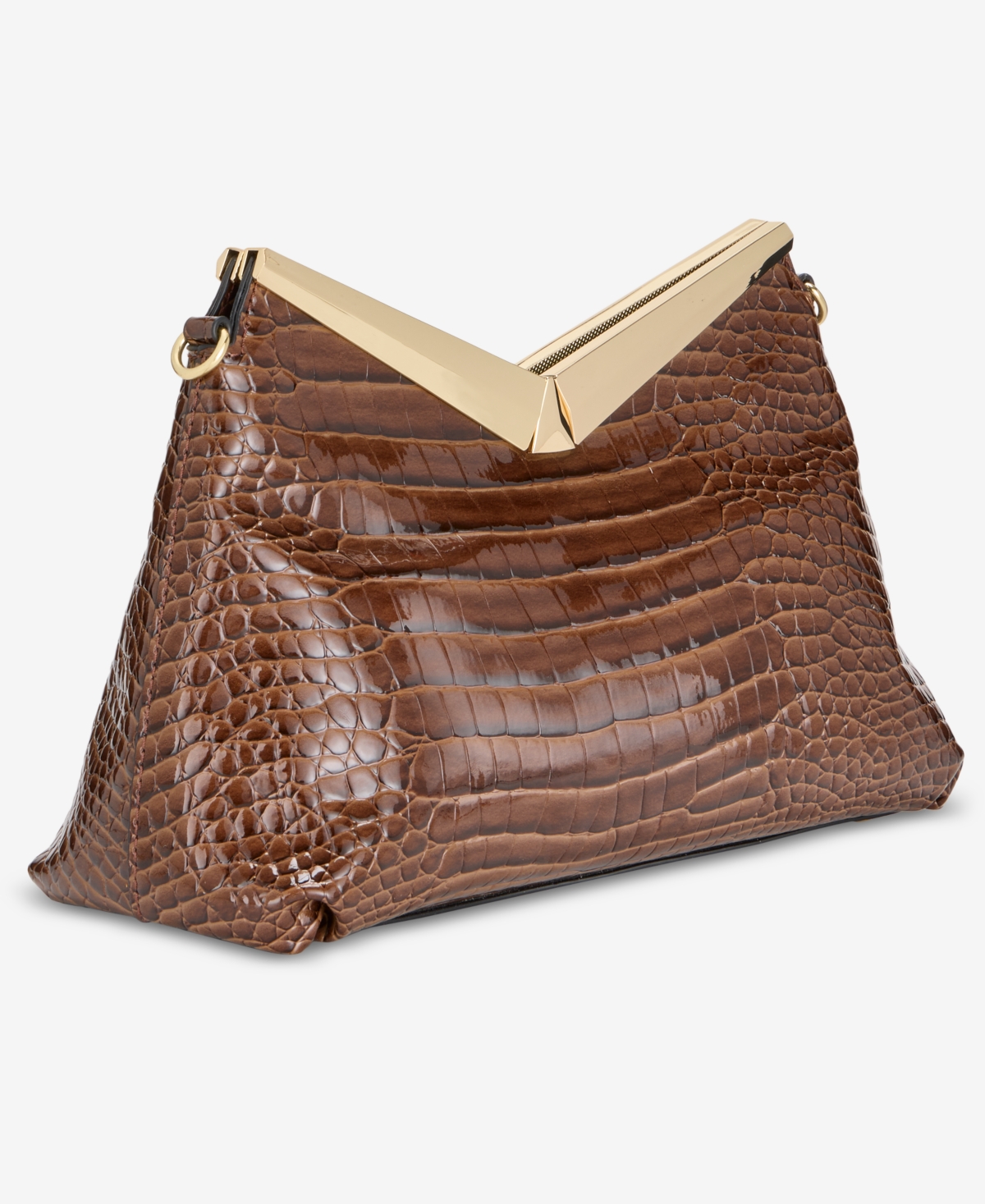 Inc International Concepts Bawdii Croc-embossed Shoulder Bag, Macy's Exclusive In Brown