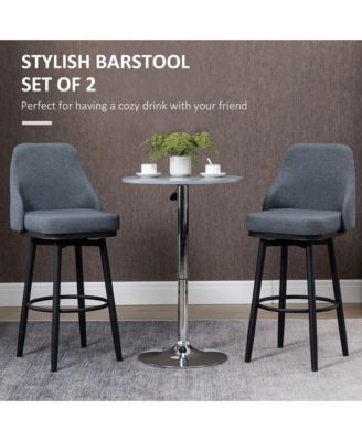   Set of 2  Upholstered  Swivel, Modern Design   Bar Stools