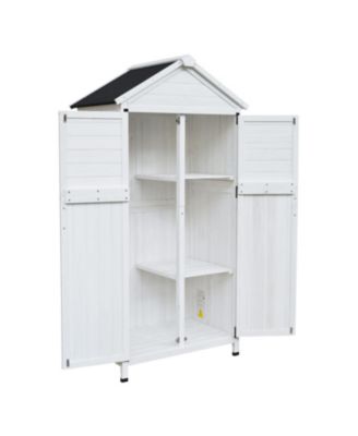 67" Fir Wood Storage Shed with Double Doors