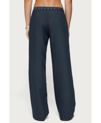 Womens Ayve Eyelet Waist Straight Leg Pants