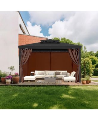 Outdoor Gazebo Curtain Panels Waterproof for Patio and Backyard Privacy