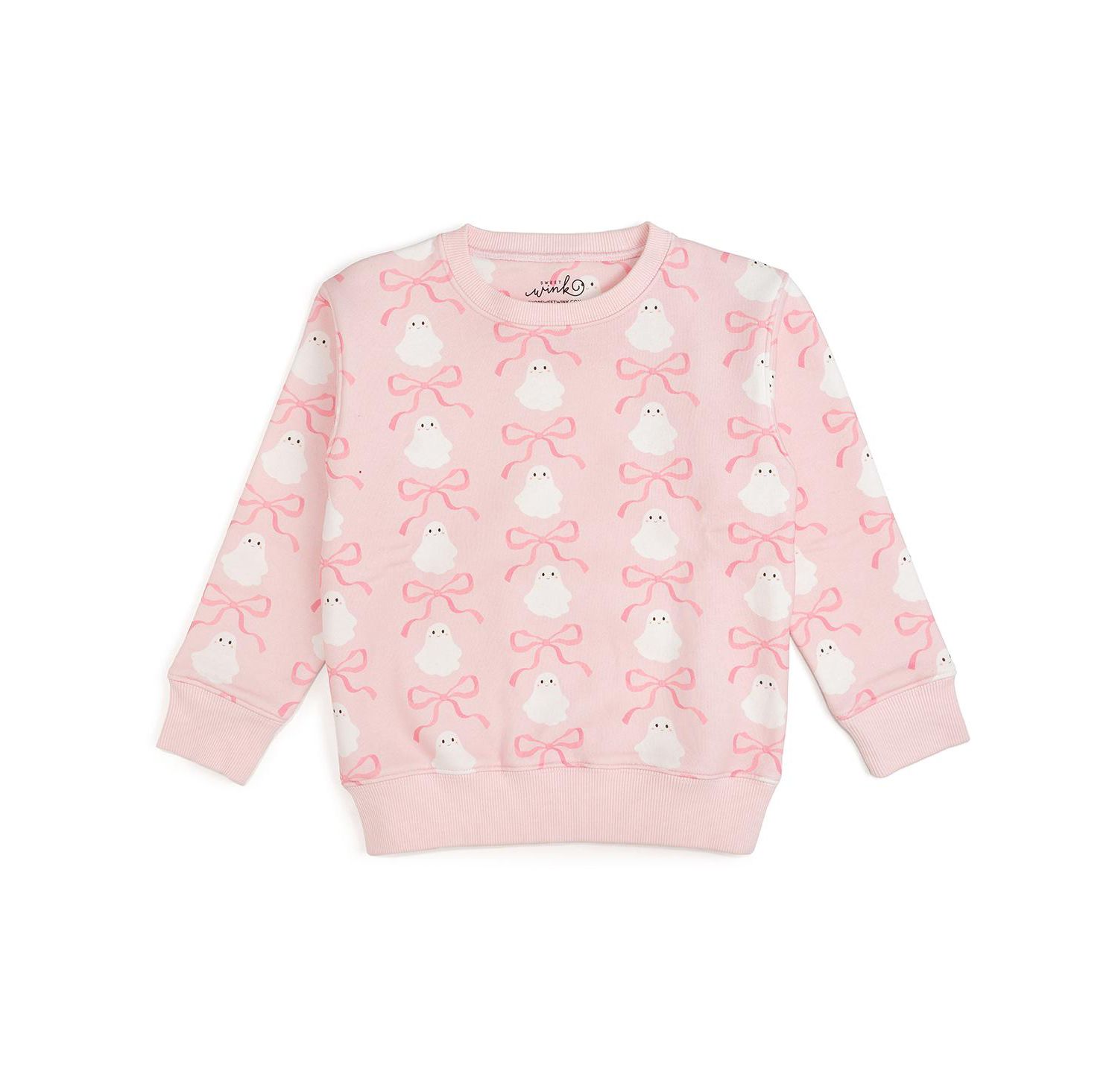 Little and Big Girls Coquette Ghost Halloween Sweatshirt