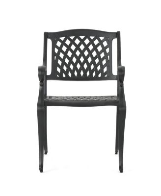 Cayman Arch Mesh Aluminum Dining Chairs Set of 2 Outdoor Patio Seating