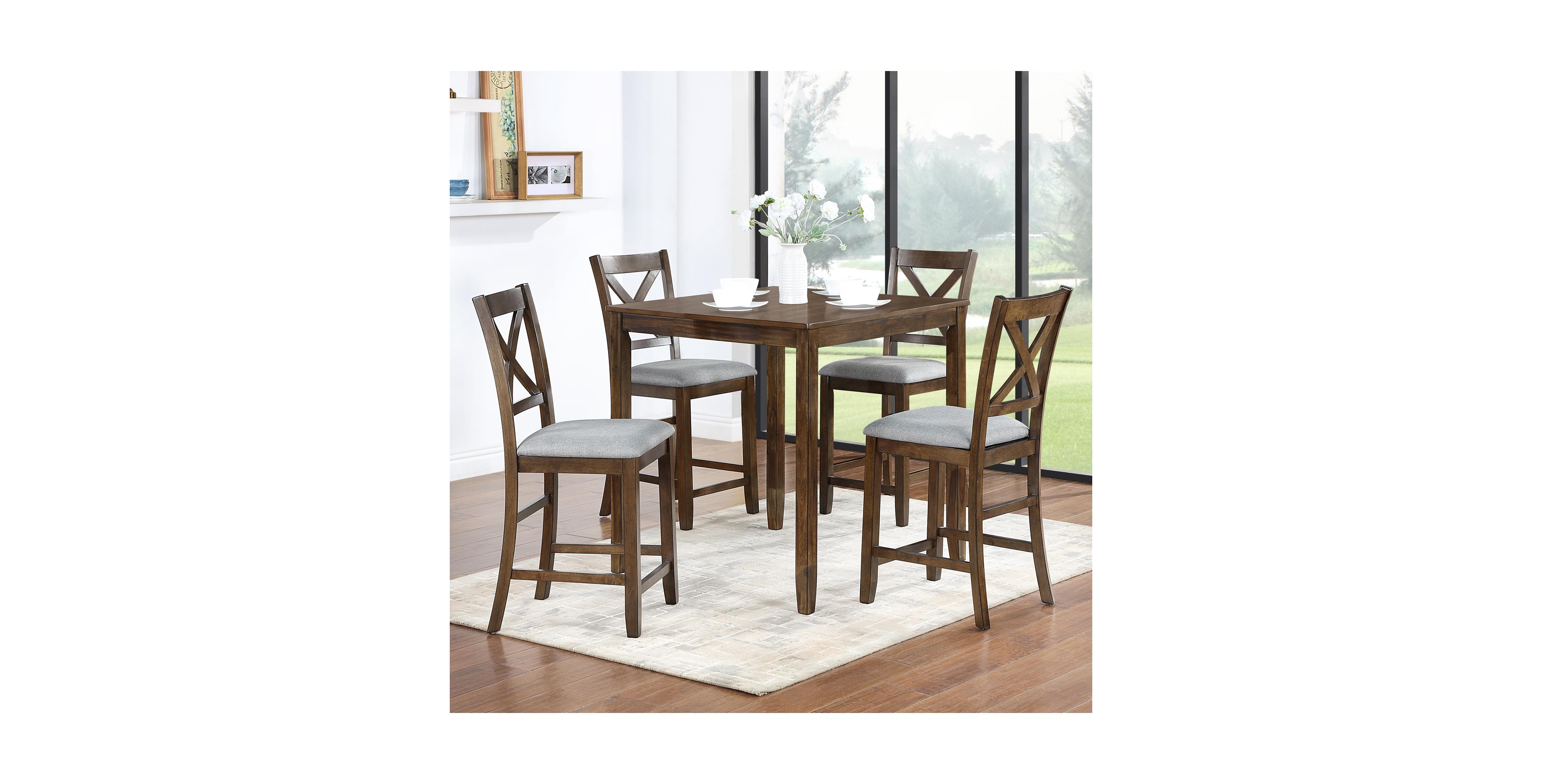 Casainc 5 Piece Square Counter Height Dining Table Set with Chairs for Small Space