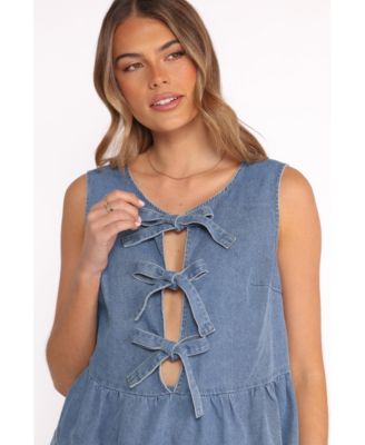 Women's Graciana Denim Short Set - Blue