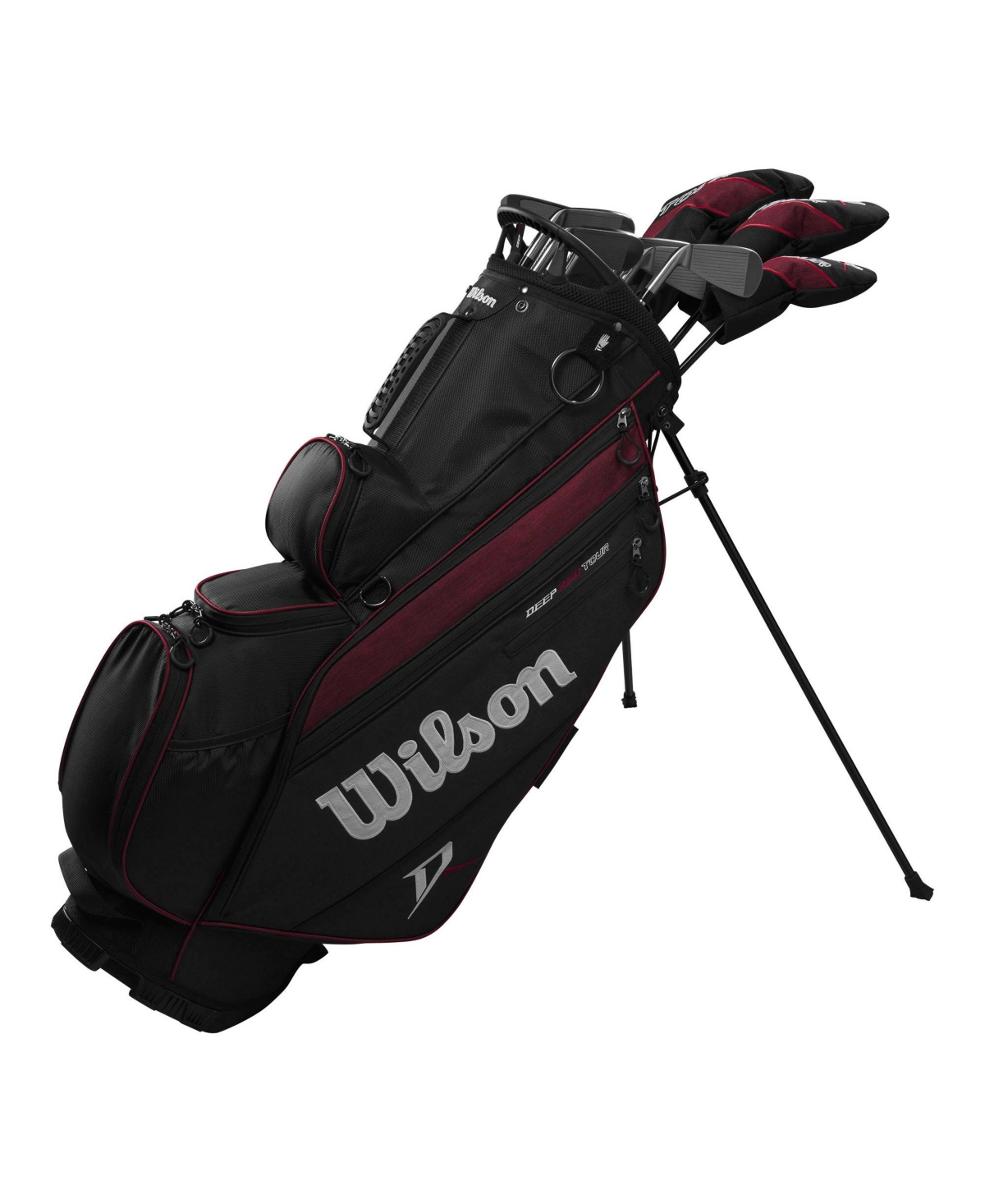 Wilson Deep Red Tour Right Hand Mens Carry Complete Golf Set - Long / Regular / Black