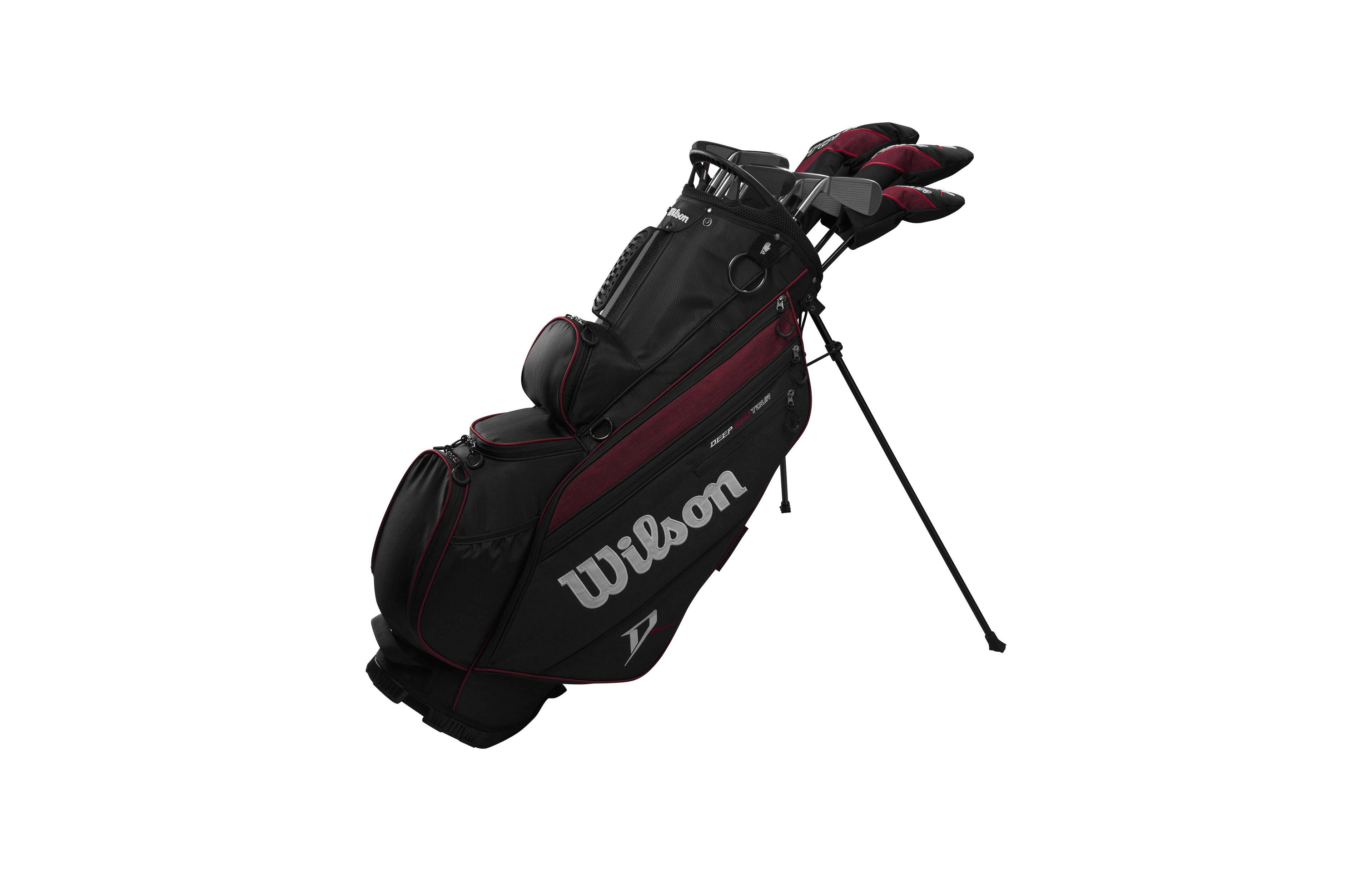 Wilson Deep Red Tour Right Hand Mens Carry Complete Golf Set - Long / Regular / Black