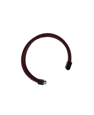 Caleb's Crimson Braided Leather Secure Clasp Bracelet