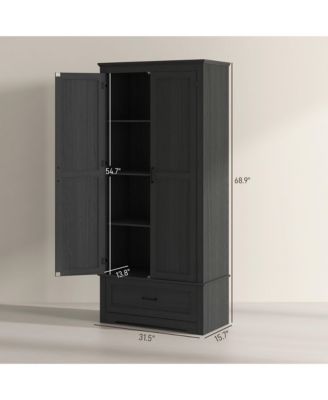 Spacious Kitchen Storage Cabinet with Shelves for Pantry and Kitchen Organization