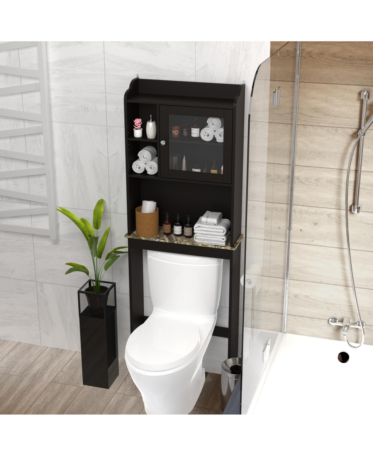 Casainc Over the Commode Space Saver Wooden Storage Cabinet for Bathroom