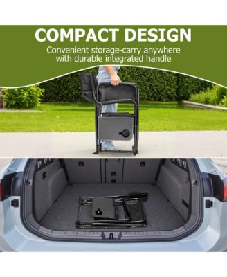 400lbs Extra Wide Folding Director s Chair with Cooler Bag & Side Table, Portable for Fishing, Patio, Tailgating