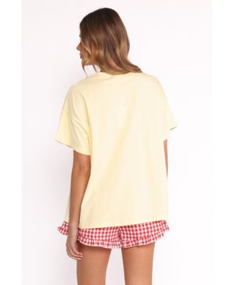Women's Daphne Short Set - Yellow Red Gingham
