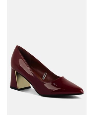 Womens Zaila Metallic Accent Block Heel Pumps