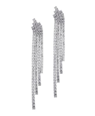 Silver Plated Crystal Cascade Sweeper Earrings
