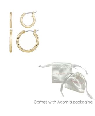 Gold Plated Hoop Earrings Set