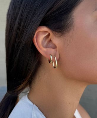 Gold Plated Hoop Earrings Set