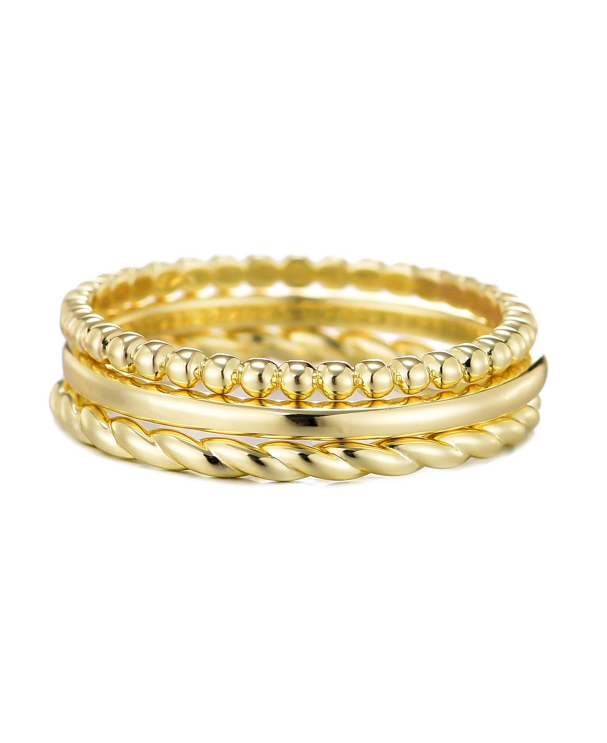 Adornia 14k Yellow Gold Plated Thin Stacking Band Set In Gold