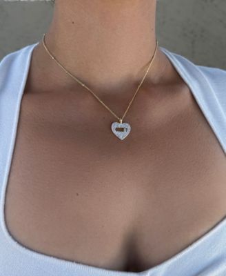 Gold Cubic Zirconia Heart Necklace