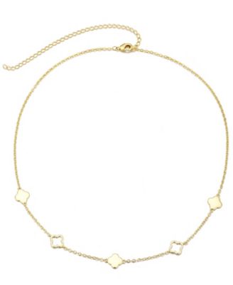 Gold Clover Station Necklace