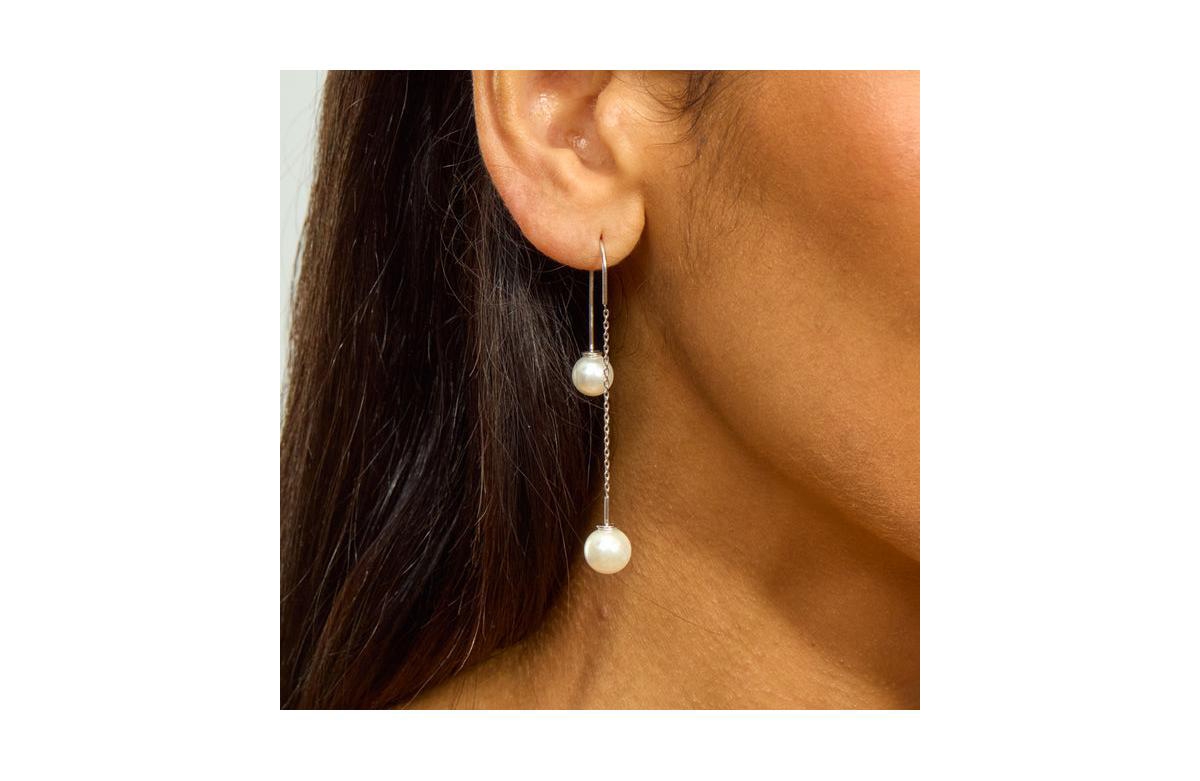 Lucy Quartermaine Double Pearl Earrings