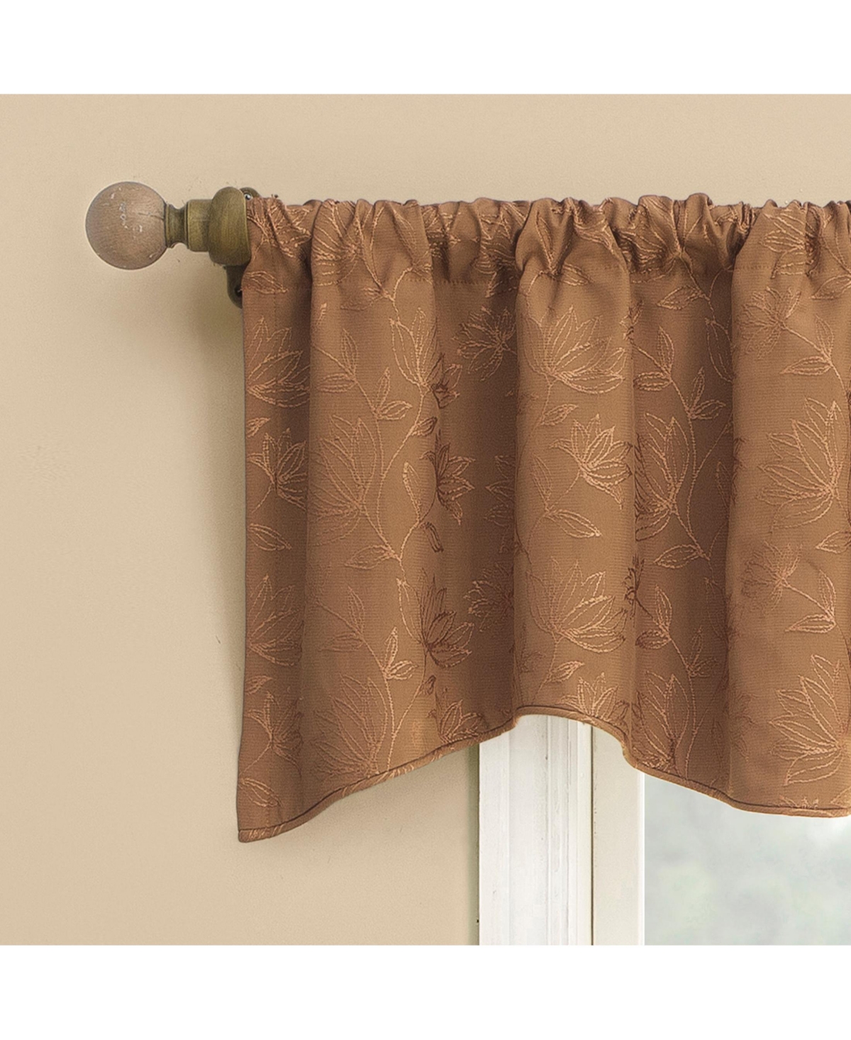 Bronte Floral Jacquard 100% Blackout Rod Pocket Curtain Valance