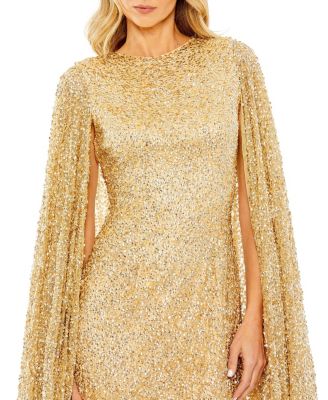 Mac Duggal Women's Sequined Cape Sleeves Mini Dress - Macy's