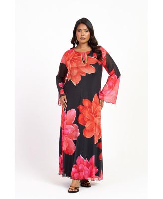 Women's Long Sleeve Floral Maxi Dress
