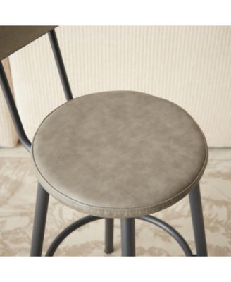 Long Bar Table Set with 3 Upholstered Stools for Kitchen, Dining or Banquet Hall