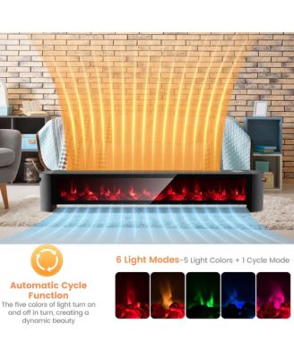 1400W Electric Baseboard Heater Convection Space Heater with Realistic 3D Flame